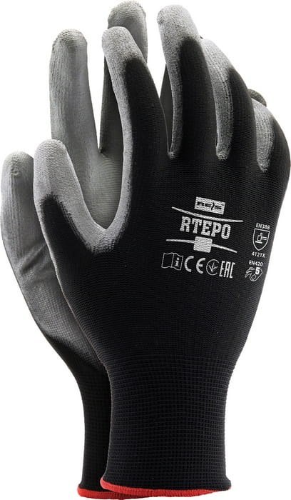 Rękawice robocze / czarno-szare / RTEPO_BS - 12 szt. (10 - XL) Rękawice robocze / czarno-szare / RTEPO_BS - 12 szt. (10 - XL)