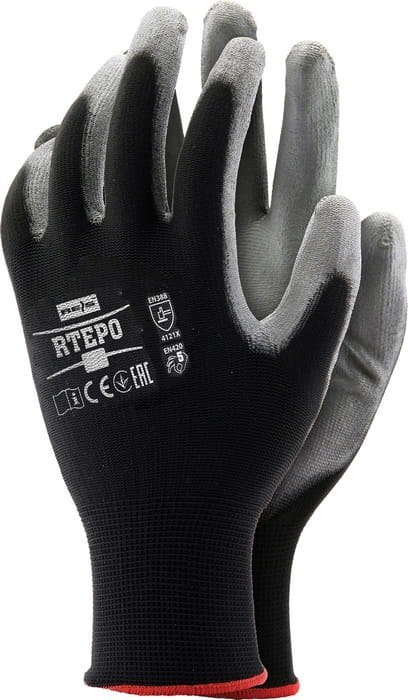Rękawice robocze / czarno-szare / RTEPO_BS - 12 szt. (10 - XL) Rękawice robocze / czarno-szare / RTEPO_BS - 12 szt. (10 - XL)