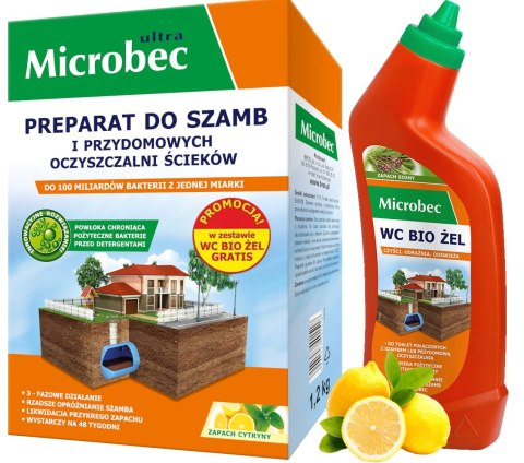 BROS - Microbec ULTRA 1kg zapach cytryny - preparat do szamb BROS - Microbec ULTRA 1kg zapach cytryny - preparat do szamb