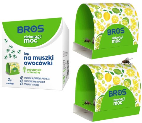 BROS - Zielona Moc lep na muszki owocówki 2 szt. BROS - Zielona Moc lep na muszki owocówki 2 szt.