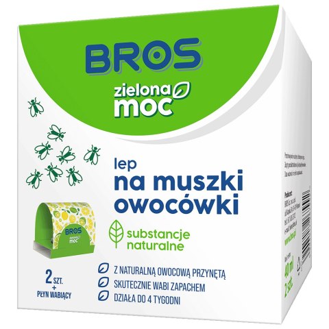 BROS - Zielona Moc lep na muszki owocówki 2 szt. BROS - Zielona Moc lep na muszki owocówki 2 szt.