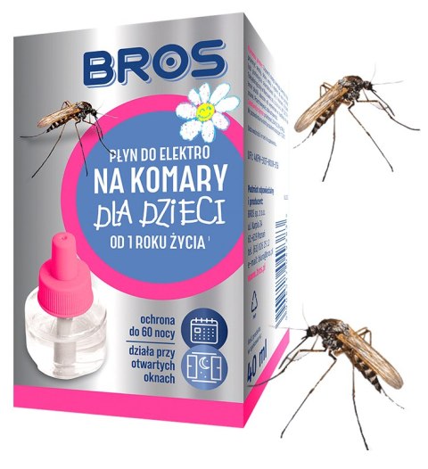 BROS - płyn do elektro na komary dla dzieci od 1 roku życia - 60 nocy BROS - płyn do elektro na komary dla dzieci od 1 roku życia - 60 nocy