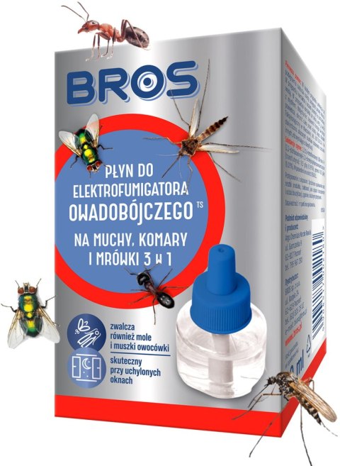 BROS - płyn do elektro na muchy, komary i mrówki 20 dni x 24 h BROS - płyn do elektro na muchy, komary i mrówki 20 dni x 24 h