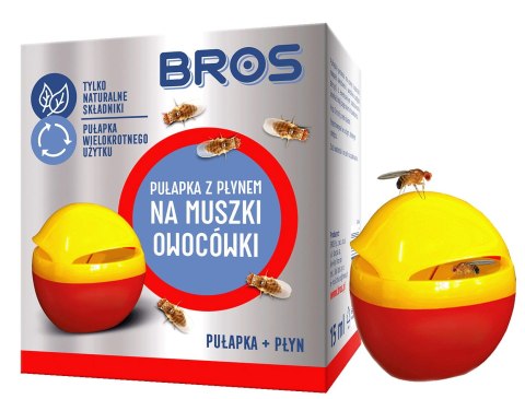BROS - pułapka z płynem na muszki owocówki BROS - pułapka z płynem na muszki owocówki