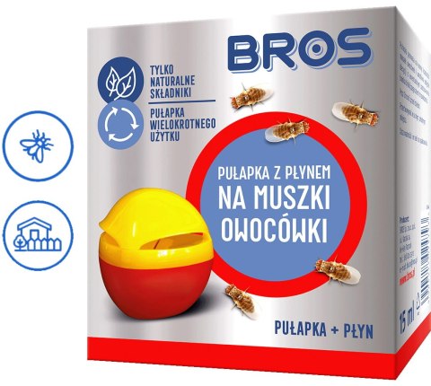 BROS - pułapka z płynem na muszki owocówki BROS - pułapka z płynem na muszki owocówki