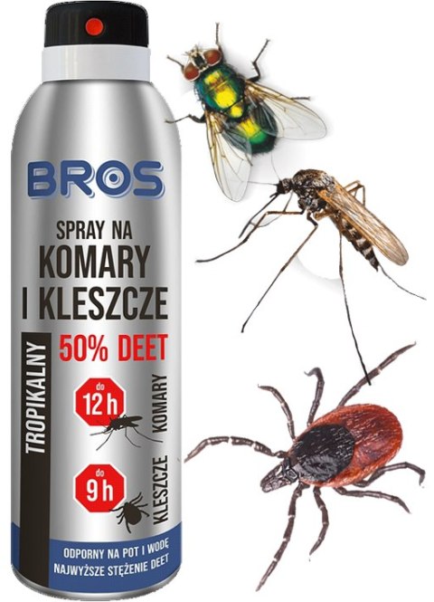 BROS - spray na komary i kleszcze 50% DEET 90ml - 2 szt. BROS - spray na komary i kleszcze 50% DEET 90ml - 2 szt.