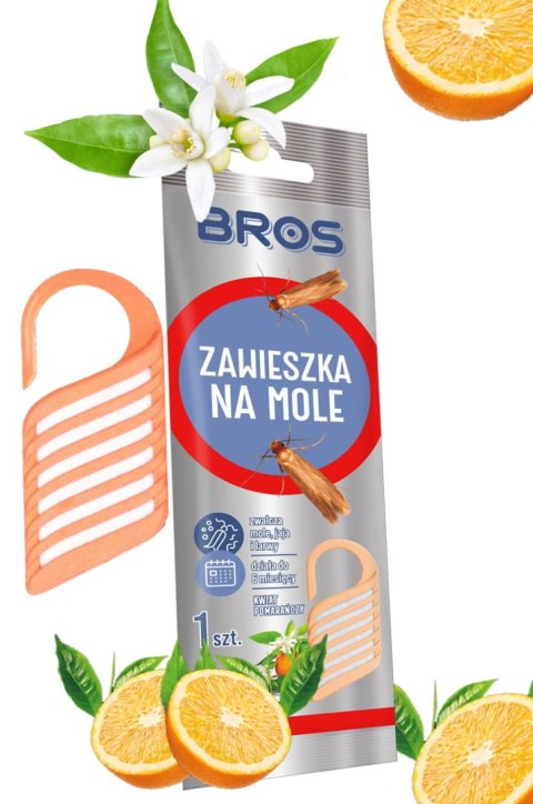 BROS - zawieszka na mole kwiat pomarańczy - 10 szt. BROS - zawieszka na mole kwiat pomarańczy - 10 szt.