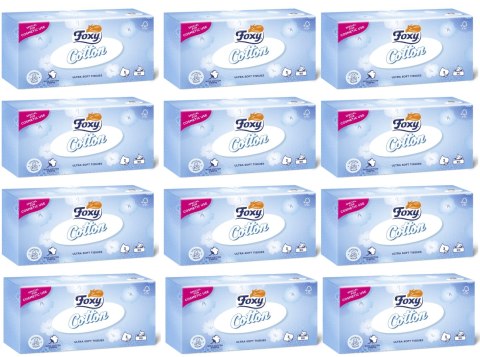 Chusteczki Higieniczne FOXY COTTON Box 90 szt. - 12 op. Chusteczki Higieniczne FOXY COTTON Box 90 szt. - 12 op.