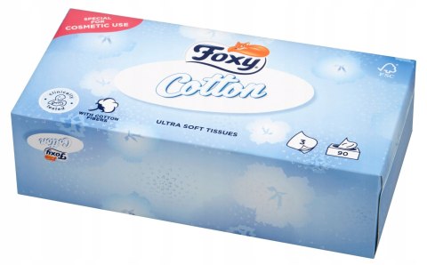 Chusteczki Higieniczne FOXY COTTON Box 90 szt. - 12 op. Chusteczki Higieniczne FOXY COTTON Box 90 szt. - 12 op.