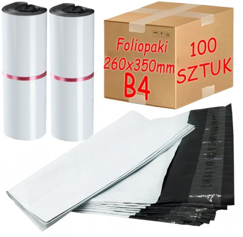 Foliopaki Kurierskie Białe B4 260x350mm - 100 szt. Foliopaki Kurierskie Białe B4 260x350mm - 100 szt.