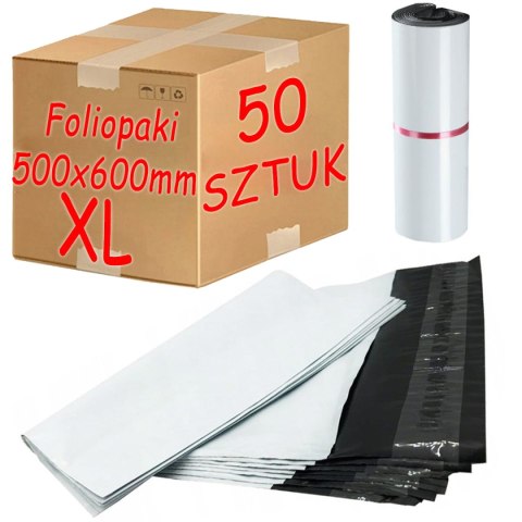 Foliopaki Kurierskie Białe XL 500x600mm - 50 szt. Foliopaki Kurierskie Białe XL 500x600mm - 50 szt.