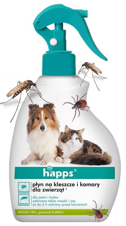 HAPPS - płyn na kleszcze i komary dla zwierząt 200ml HAPPS - płyn na kleszcze i komary dla zwierząt 200ml