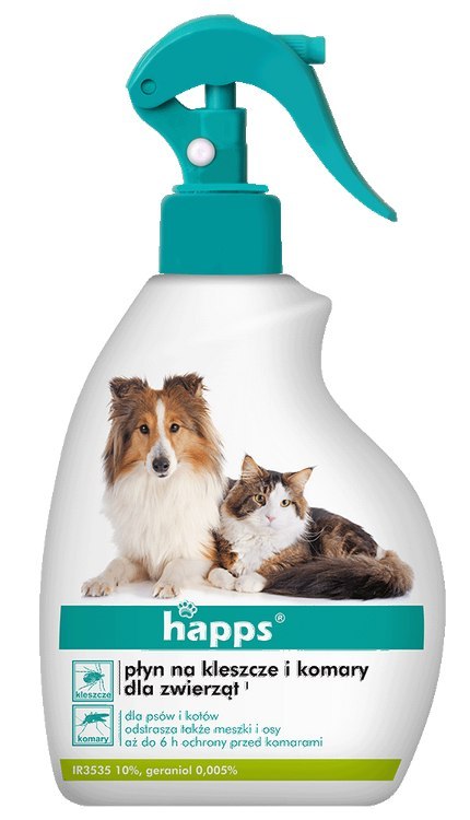 HAPPS - płyn na kleszcze i komary dla zwierząt 200ml HAPPS - płyn na kleszcze i komary dla zwierząt 200ml