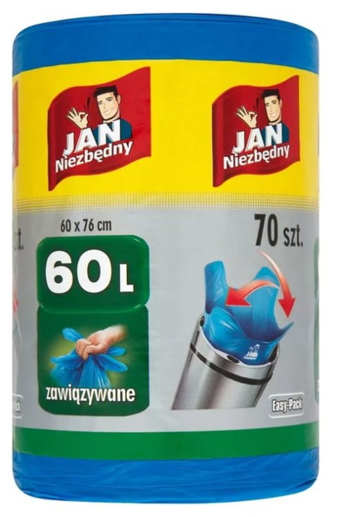 Jan Niezbędny Worki HD Easy-pack Niebieskie 60L 70szt. Jan Niezbędny Worki HD Easy-pack Niebieskie 60L 70szt.