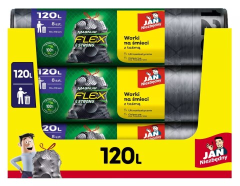 Jan Niezbędny Worki LD Magnum Flex Taśma 120L 8szt. - 3 op. Jan Niezbędny Worki LD Magnum Flex Taśma 120L 8szt. - 3 op.