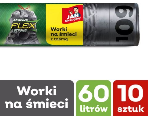 Jan Niezbędny Worki LD Magnum Flex Taśma 60L 10szt. - 5 op. Jan Niezbędny Worki LD Magnum Flex Taśma 60L 10szt. - 5 op.