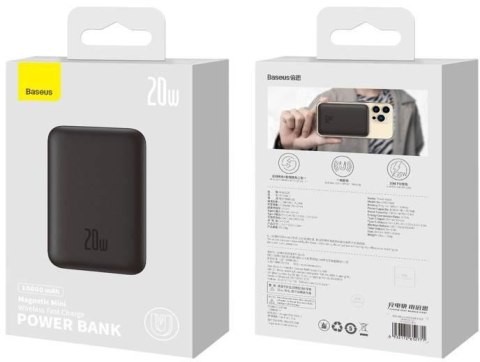 Powerbank Baseus Magnetic Mini PPCX070001 10000mAh MagSafe 15W PD QC 20W USB-C + kabel Powerbank Baseus Magnetic Mini PPCX070001 10000mAh MagSafe 15W PD QC 20W USB-C + kabel