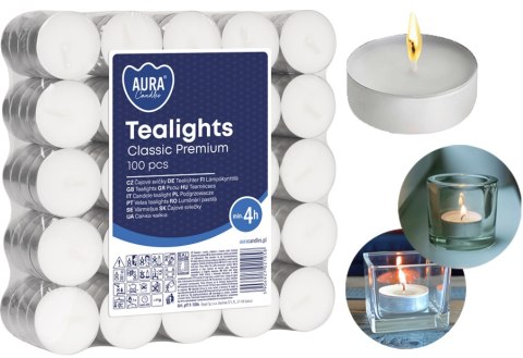 AURA Podgrzewacze Tealights Classic Premium 4h 100 szt. pf11-100s AURA Podgrzewacze Tealights Classic Premium 4h 100 szt. pf11-100s
