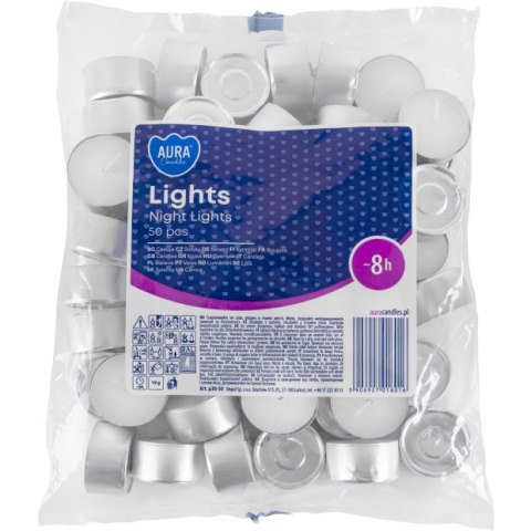 AURA Świece Lights Night 8h 50 szt. p30-50 AURA Świece Lights Night 8h 50 szt. p30-50