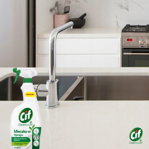CIF Cleanboost Mleczko W Sprayu Do Czyszczenia 750ml CIF Cleanboost Mleczko W Sprayu Do Czyszczenia 750ml
