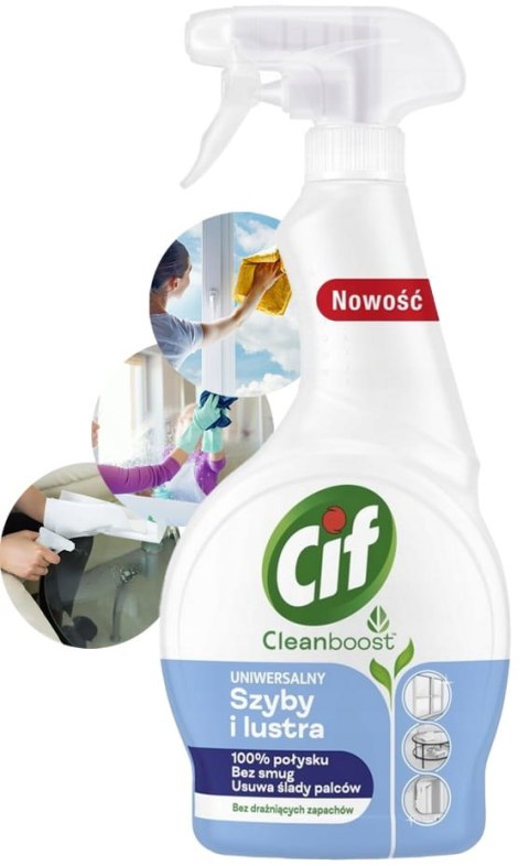 CIF Cleanboost Uniwersalny Płyn Do Szyb i Luster 500ml CIF Cleanboost Uniwersalny Płyn Do Szyb i Luster 500ml