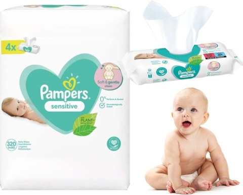 PAMPERS Chusteczki Nawilżane Sensitive 4 x 80 szt. PAMPERS Chusteczki Nawilżane Sensitive 4 x 80 szt.