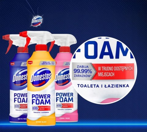 Zestaw 3 x Domestos Power Foam Piana Do Mycia Toalety i Łazienki 435ml Zestaw 3 x Domestos Power Foam Piana Do Mycia Toalety i Łazienki 435ml