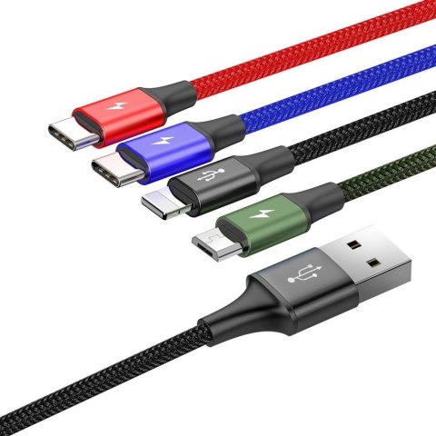 KABEL 4w1 USB-A / Lighting iPhone 2x USB-C micro-USB Baseus Cafule CA1T4-B01 1.2m 3.5A W OPLOCIE KABEL 4w1 USB-A / Lighting iPhone 2x USB-C micro-USB Baseus Cafule CA1T4-B01 1.2m 3.5A W OPLOCIE