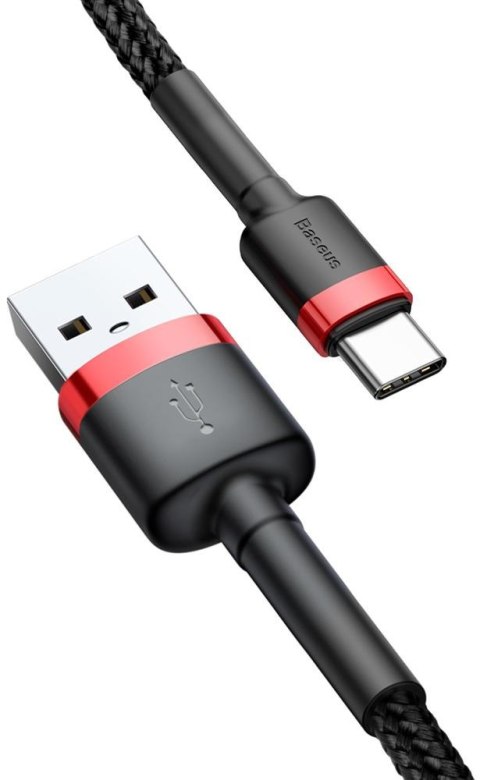 KABEL USB-A / USB-C Baseus Cafule CATKLF-C91 200cm 2A QC 3.0 CZARNO-CZERWONY W OPLOCIE KABEL USB-A / USB-C Baseus Cafule CATKLF-C91 200cm 2A QC 3.0 CZARNO-CZERWONY W OPLOCIE