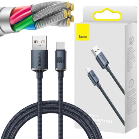 KABEL USB-A / USB-C Baseus Crystal CAJY000401 120cm 100W 6A QC 3.0 W OPLOCIE PREMIUM KABEL USB-A / USB-C Baseus Crystal CAJY000401 120cm 100W 6A QC 3.0 W OPLOCIE PREMIUM