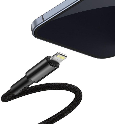 KABEL USB-C / Lightning iPhone Baseus Cafule CATLGD-01 1m 20W PD Quick Charging CZARNY W OPLOCIE KABEL USB-C / Lightning iPhone Baseus Cafule CATLGD-01 1m 20W PD Quick Charging CZARNY W OPLOCIE