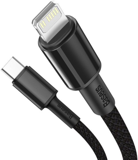 KABEL USB-C / Lightning iPhone Baseus Cafule CATLGD-01 1m 20W PD Quick Charging CZARNY W OPLOCIE KABEL USB-C / Lightning iPhone Baseus Cafule CATLGD-01 1m 20W PD Quick Charging CZARNY W OPLOCIE