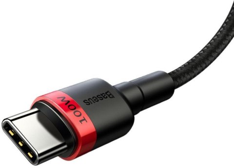 KABEL USB-C / USB-C Baseus Cafule CATKLF-AL91 200cm 100W 5A PD 2.0 QC 3.0 CZARNY W OPLOCIE KABEL USB-C / USB-C Baseus Cafule CATKLF-AL91 200cm 100W 5A PD 2.0 QC 3.0 CZARNY W OPLOCIE