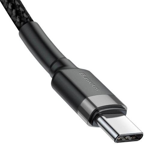 KABEL USB-C / USB-C Baseus Cafule CATKLF-GG1 100cm 60W 3A PD 2.0 QC 3.0 CZARNO-SZARY W OPLOCIE KABEL USB-C / USB-C Baseus Cafule CATKLF-GG1 100cm 60W 3A PD 2.0 QC 3.0 CZARNO-SZARY W OPLOCIE