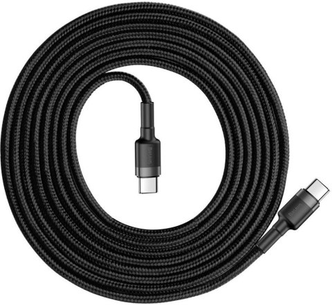 KABEL USB-C / USB-C Baseus Cafule CATKLF-HG1 200cm 60W 3A PD 2.0 QC 3.0 CZARNO-SZARY W OPLOCIE KABEL USB-C / USB-C Baseus Cafule CATKLF-HG1 200cm 60W 3A PD 2.0 QC 3.0 CZARNO-SZARY W OPLOCIE