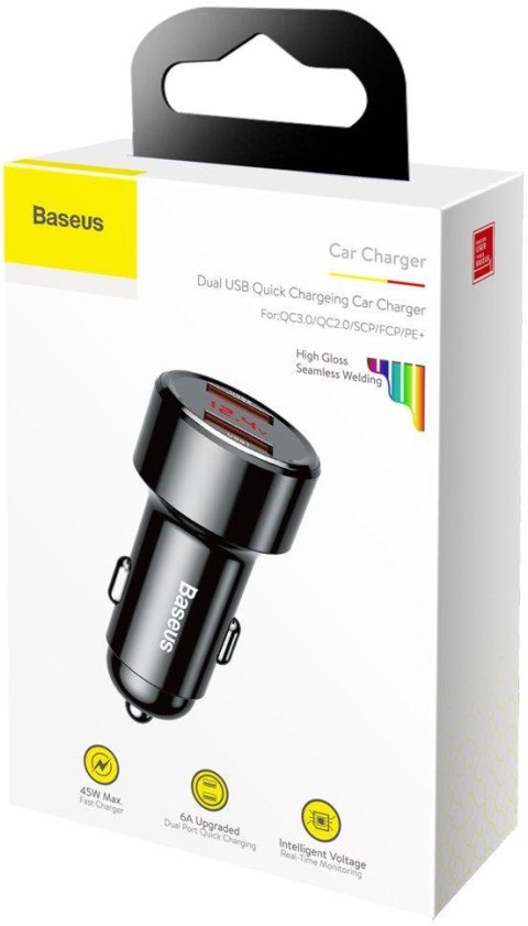 ŁADOWARKA SAMOCHODOWA Baseus Magic CCMLC20A-01 45W 6A 2x USB-A QC 3.0 ŁADOWARKA SAMOCHODOWA Baseus Magic CCMLC20A-01 45W 6A 2x USB-A QC 3.0