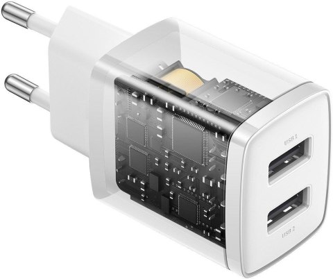 ŁADOWARKA SIECIOWA Baseus Compact Charger CCXJ010202 10.5W 2x USB-A BIAŁA ŁADOWARKA SIECIOWA Baseus Compact Charger CCXJ010202 10.5W 2x USB-A BIAŁA