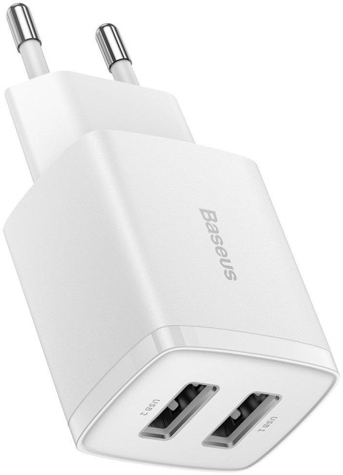 ŁADOWARKA SIECIOWA Baseus Compact Charger CCXJ010202 10.5W 2x USB-A BIAŁA ŁADOWARKA SIECIOWA Baseus Compact Charger CCXJ010202 10.5W 2x USB-A BIAŁA