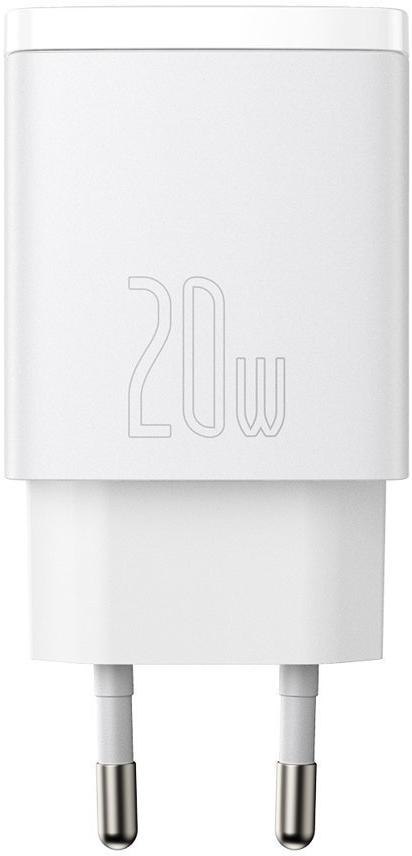 ŁADOWARKA SIECIOWA Baseus Compact Quick Charger CCXJ-B02 20W 1x USB-A 1x USB-C PD 3.0 QC 3.0 BIAŁA ŁADOWARKA SIECIOWA Baseus Compact Quick Charger CCXJ-B02 20W 1x USB-A 1x USB-C PD 3.0 QC 3.0 BIAŁA