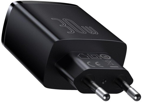 ŁADOWARKA SIECIOWA Baseus Compact Quick Charger CCXJ-E01 30W 2x USB-A 1x USB-C PD 3.0 QC 3.0 CZARNA ŁADOWARKA SIECIOWA Baseus Compact Quick Charger CCXJ-E01 30W 2x USB-A 1x USB-C PD 3.0 QC 3.0 CZARNA