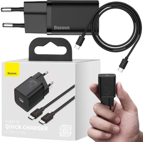 ŁADOWARKA SIECIOWA Baseus Super Si Quick Charger 1C TZCCSUP-L01 25W 1x USB-C PD 3.0 QC 3.0 + KABEL ŁADOWARKA SIECIOWA Baseus Super Si Quick Charger 1C TZCCSUP-L01 25W 1x USB-C PD 3.0 QC 3.0 + KABEL