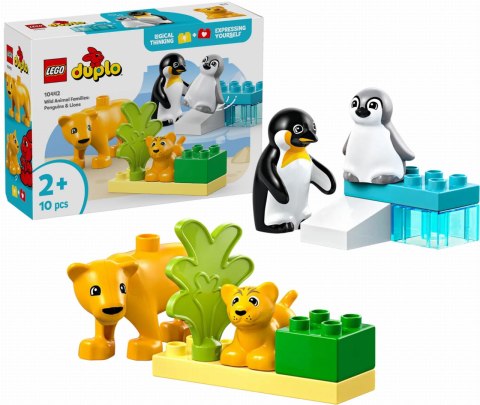 10442 - LEGO DUPLO - Rodziny dzikich zwierząt: pingwiny i lwy 10442 - LEGO DUPLO - Rodziny dzikich zwierząt: pingwiny i lwy