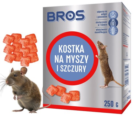 BROS - kostka na myszy i szczury 250g BROS - kostka na myszy i szczury 250g