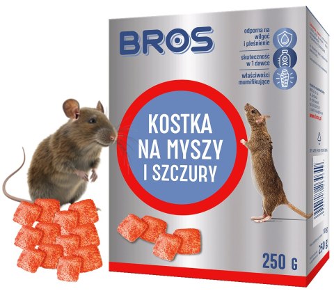 BROS - kostka na myszy i szczury 250g BROS - kostka na myszy i szczury 250g