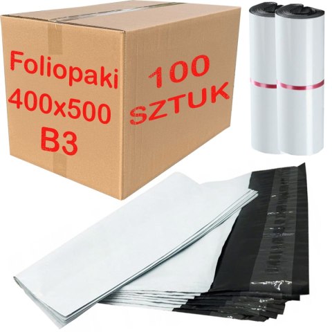 Foliopaki Kurierskie Białe B3 400x500mm - 100 szt. Foliopaki Kurierskie Białe B3 400x500mm - 100 szt.