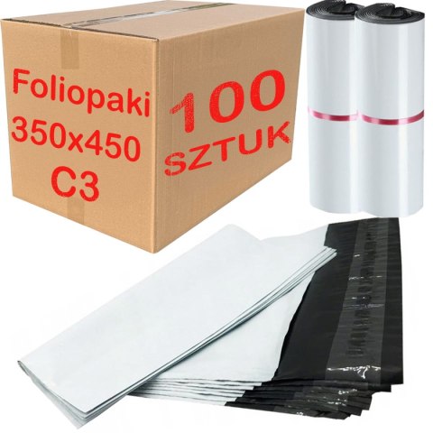 Foliopaki Kurierskie Białe C3 350x450mm - 100 szt. Foliopaki Kurierskie Białe C3 350x450mm - 100 szt.