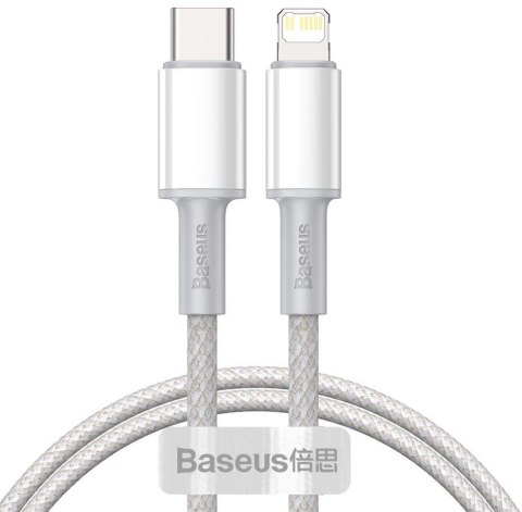 KABEL USB-C / Lightning iPhone Baseus Cafule CATLGD-02 1m 20W PD Quick Charging BIAŁY W OPLOCIE KABEL USB-C / Lightning iPhone Baseus Cafule CATLGD-02 1m 20W PD Quick Charging BIAŁY W OPLOCIE