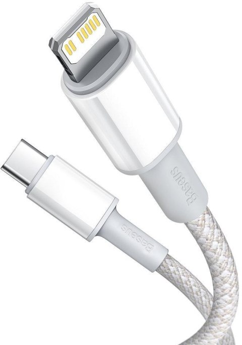 KABEL USB-C / Lightning iPhone Baseus Cafule CATLGD-02 1m 20W PD Quick Charging BIAŁY W OPLOCIE KABEL USB-C / Lightning iPhone Baseus Cafule CATLGD-02 1m 20W PD Quick Charging BIAŁY W OPLOCIE