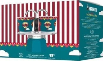 Akcesoria - Bialetti Winter Wonderland Set mini expres 2 kubki turkusowy BIALETTI Akcesoria - Bialetti Winter Wonderland Set mini expres 2 kubki turkusowy BIALETTI
