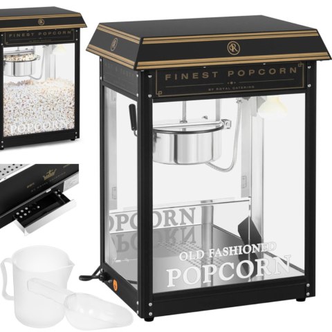 Maszyna automat urządzenie do prażenia popcornu retro TEFLON 1600 W 5-6 kg/h - czarno-złota Maszyna automat urządzenie do prażenia popcornu retro TEFLON 1600 W 5-6 kg/h - czarno-złota